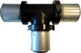 Henco super size pres tee pvdf sort 90 x 90 x 90 mm