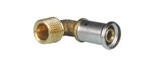 Henco pres vinkel 90° pvdf pres/udvendig gevind 16 mm x 3/8