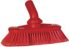 Drejeledsbørste med vandgennemløb, Vikan, flere farver, PP/polyester/rustfrit stål, 24 cm, bløde børstehår, s - Rød | Børster og koste | Fødevaregodkendt | NODISCOUNT
