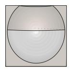 Sensor 180° 9m væg champagne coated nhc