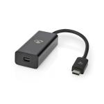 plastikpose sort pvc nikkelplateret runde m 20 0 displayport mini han type-c usb 1 gen 2 3 usb usb-adapter