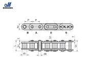 C20b-1ss-s samleled med split type s forc20b-1ss donghua ss (rustfrit stål) med lige sideplader 1 1/4 simplex