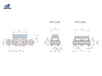 Rullekæde med vulkaniseret elastomer profil 08b-g1