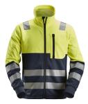 Snickers AW fleecejakke Hi-Vis klasse 2 8035 - Hi Vis Gul/Navy / XL | Jakker | EN ISO 20471 - klasse 2 | Herre
