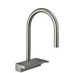 steel-optik udtrksbruser med tud 220mm kkkenarmatur m81 select aquna hansgrohe