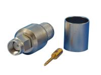 Sma han crimp/solder konnektor
