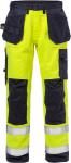 Kansas Flame Hi Vis håndværker bukser kl. 2 2584 - HV. gul/mari / C46 | Bukser | DISCOUNT | EN 14404