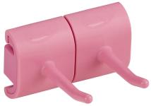 Vikan hygiejnisk vægophæng dobbeltkrogs modul 82mm pink