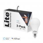 pakke 3 re atmosf farve og hvid 9w e27 2700-6500k rgb a60 moments bulb lite