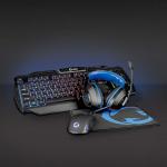 Nedis Gaming Combo Kit | 4-i-1 | Tastatur, Headset, Mus og musemåtte | Blå / Sort | QWERTY | IT layout