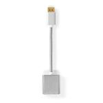 Displayport kabel | DisplayPort Han | DVI-D 24 + 1-Pin hun | 1080p | Guldplateret | 0.20 m | Runde | Flettet | Sølv | Cover Window Box