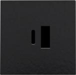 Afdækning til usb-a + usb-c oplader piano black coated