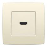 Hdmi udtag med terminaler for ledningsmontering cream