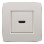 Hdmi udtag med terminaler for ledningsmontering light grey
