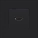 Hdmi udtag med terminaler for ledningsmontering black coated