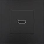 Hdmi udtag med terminaler for ledningsmontering piano black coated