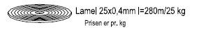 Lamel 25x0.4mm l=280m/25 kg