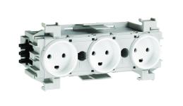 Stikkontakt ecoline 3xedb frontm. 9016