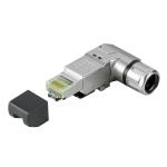 Ie modular plug k6a rj45 farvekode a vinklet 4x90° med forskruning ø0,85-1,1mm