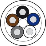 Kabeltromle ø500mm 500 meter 5x0,34mm2 sort pvc ul,csa