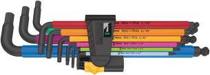 Wera 950/9 Hex-Plus Multicolour Imperial 2 - L-nøglesæt - 9 stykker - i klemmeholder