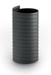 Termoresistente pu 200°c sort let udsugningsslange med stålspiral lgd 12 meter ø 51 mm vakuum: 0,95 % temperatur -40°c til +200°c