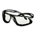 3m securefit 500 beskyttelsesbrille sort m indsats scotchgard klar linse