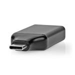 USB-adapter | USB 3.2 Gen 1 | USB Type-C Han | DisplayPort Hun | Nikkelplateret | Lige | Aluminium | Grå / Sort | Plastikpose