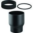 Peh tilslutningsstykke geberit 63-80 mm krympemf/tætn sort