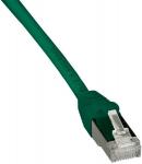 Patchkabel cat.6a s/ftp 28awg 0,5m grøn lszh kappe med helstøbte tyller i begge ender