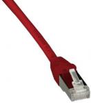 Patchkabel cat.6a s/ftp 28awg 1,0m rød lszh kappe med helstøbte tyller i begge ender