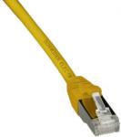 Patchkabel cat.6a s/ftp 28awg 5,0m gul lszh kappe med helstøbte tyller i begge ender