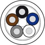 Kabeltromle ø500mm 500 meter 5x0,34mm2 skærmet sort pvc ul csa