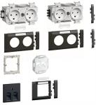 Arbejdsstation komplet for br65 schuko+keystone ral 9011