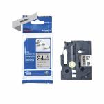 Label brother tze-r951 24mmx4m sort på sølv satin