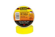 Scotch 35 gul farvebestandig mærke- og isolationstape flammehæmmende 19 mm x 20 m & 0.18 mm tyk