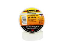 Scotch 35 hvid farvebestandig mærke- og isolationstape flammehæmmende 19 mm x 20 m & 0.18 mm tyk