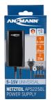 Universal strømforsyning aps 2250l maks. 2,25 a/27 w ved 5-15v dc