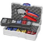 Knipex 97 90 13 crimp-sortiment til kabeltyller med plastkrave med 95 11 165 a kabelsaks med dobbeltskær