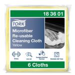 Tork mikrofiber rengøringsklud gentagen brug gul 8 pk a 6 stk
