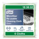 Tork mikrofiber rengøringsklud gentagen brug grøn 8 pk a 6 stk