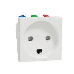 Stikkontaktindsats enkelt (45x45) white