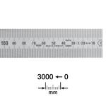 Stållineal 3000x30x1,0 mm med aflæsning højre-mod-venstre
