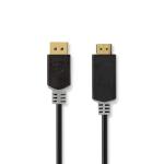 Displayport kabel | DisplayPort Han | HDMI Stik | 4K@30Hz | Guldplateret | 1.0 m | Runde | PVC | Anthracite | Box