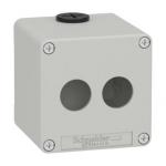 Harmony tom trykknapkasse i lysegrå metal med 2 x ø22 mm huller for trykknapper og 2 x m20 forskruninger 80 x 80 x 77 mm