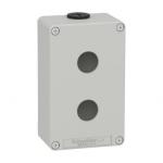 Harmony tom trykknapkasse i lysegrå metal med 2 x ø22 mm huller for trykknapper og 2 x m20 forskruninger 130 x 80 x 51.5 mm