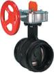 Victaulic firelock 705 butterflyventil med gearboks 76,1mm sort duktiljern