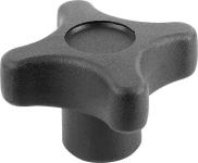Håndgreb d: m5 d1: 32 h: 23 model: k termoplast sort materiale: messing - indv gev