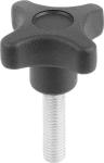 Håndgreb d: m5x16 d1: 32 h: 23 model: l termoplast sort materiale: stål - udv gev