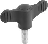 Vingegreb d: m8x30 a: 50 h: 24 model: l termoplast sort/grå ral 7021 materiale: stål materiale: blå - udv gev